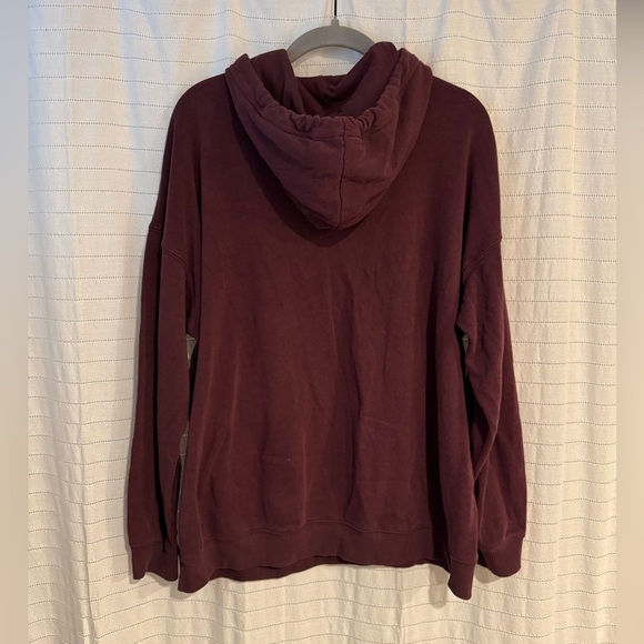 American Eagle Outfitters Oversized Lightweight Maroon Hoodie Size Medium - Picture 2 of 4